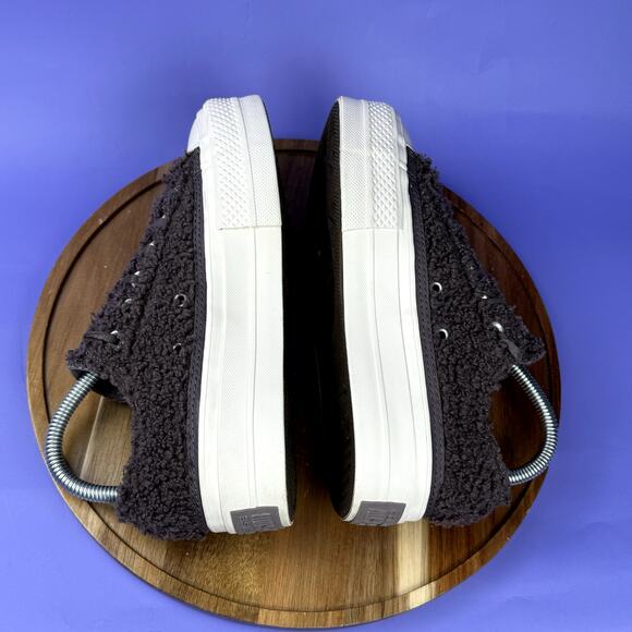 Converse Black Fuzzy Platform Sneakers - Picture 5 of 8